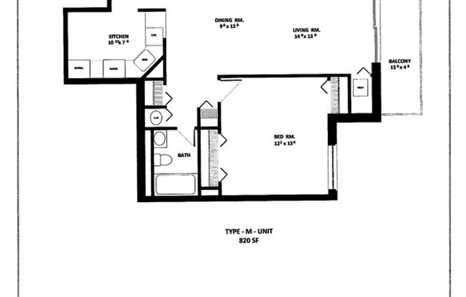 1 bed, 1 bath, 820 sqft, $2,750, Unit T512