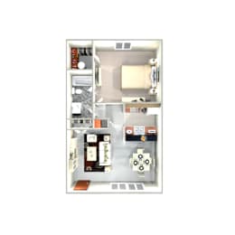 1 bed, 1 bath, 627 sqft, $892