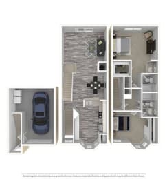 2 beds, 2 baths, 1,263 sqft, $2,381