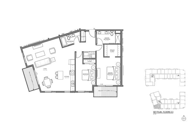 2 beds, 2 baths, 1,293 sqft, $2,050, Unit 205-B