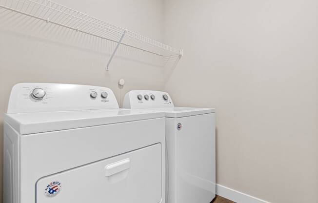 a washer and dryer in a laundry room