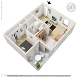 1 bed, 1 bath, 611 sqft, $899