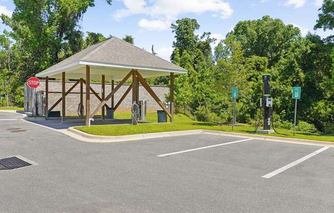 Car charging station for electric vehicles at Capital Grand Apartments in Tallahassee, FL