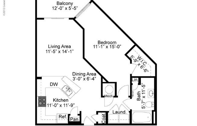 1 bed, 1 bath, 752 sqft, $1,835