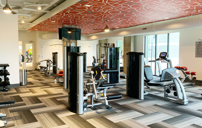 24/7 Fitness Center with Quality Equipment at Link Apartments® Innovation Quarter, Winston Salem, 27101