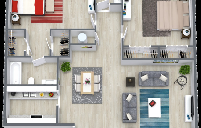 2 beds, 2 baths, $1,350, Unit 6612-08