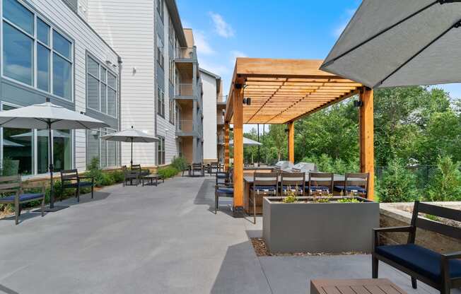 Patio at Oaks Landing 55+ Apartments, New Brighton