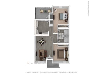 a floor plan of a two bedroom apartment