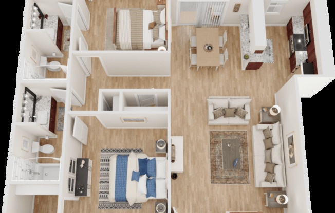 2 beds, 2 baths, 931 sqft, $1,495