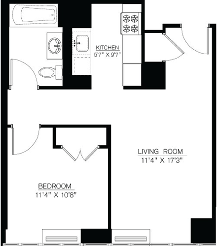 1 bed, 1 bath, 675 sqft, $4,068, Unit 16L