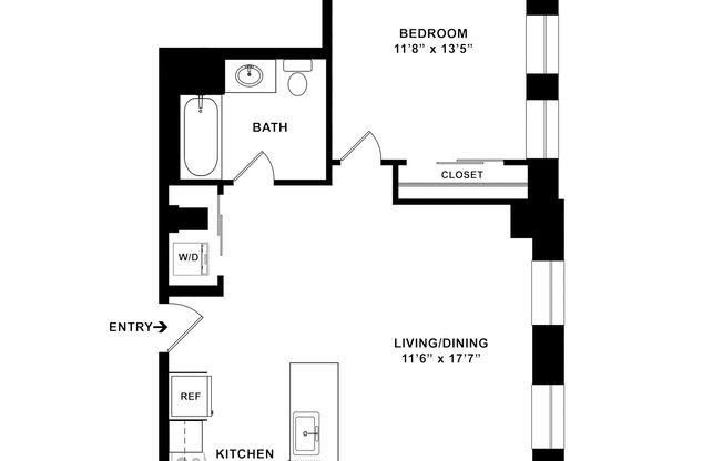 1 bed, 1 bath, 648 sqft, $2,315, Unit M-0105