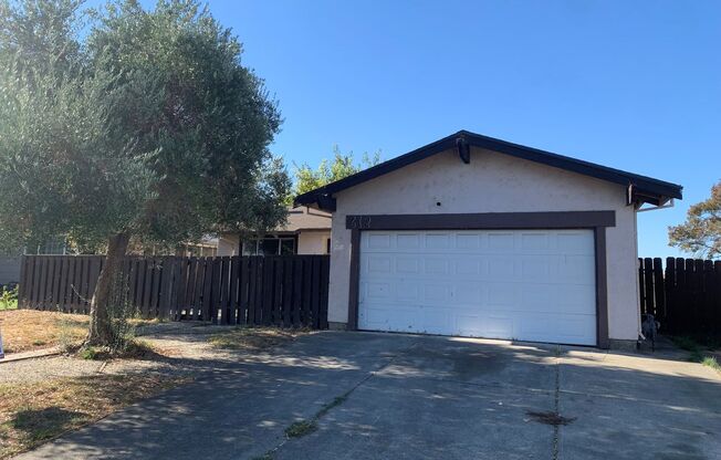 4 bedroom, 2 bathroom home located in Suisun, CA