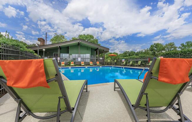 get your vitamin D in the pool area at Sunrise Apartments in Nashville, Tennessee