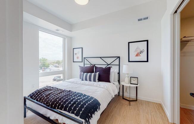 Bedroom with Hardwood Flooring at CityLine Apartments, Minnesota