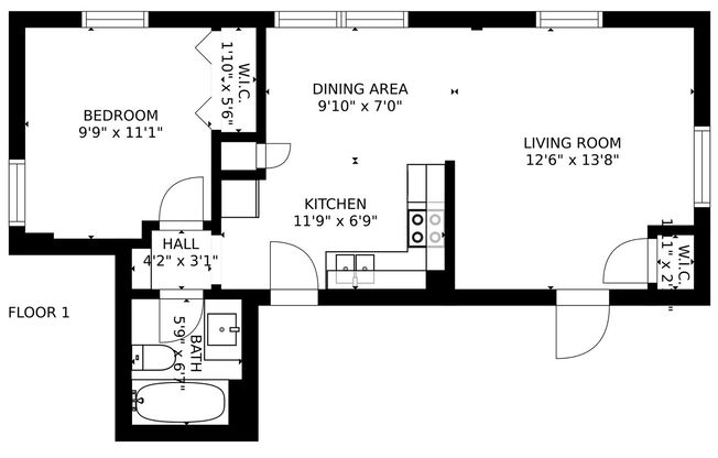 1 bed, 1 bath, 440 sqft, $1,745, Unit 963-2