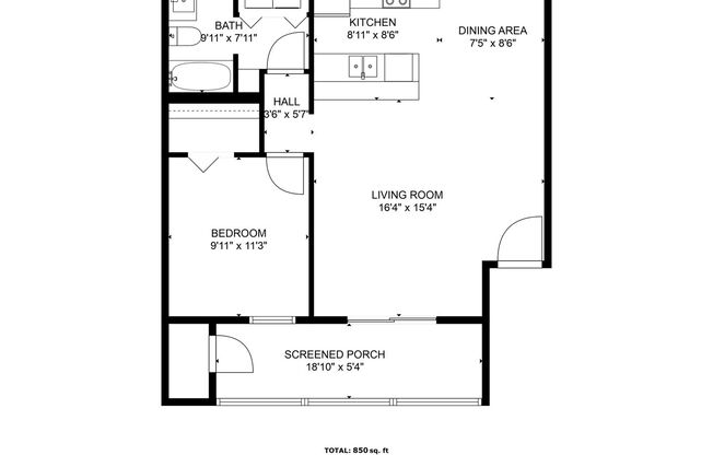 1 bed, 1 bath, 810 sqft, $1,350, Unit 5327-2716 Summerlin Road