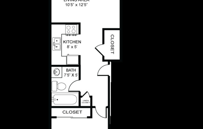 1 bed, 1 bath, 457 sqft, $1,395, Unit 107