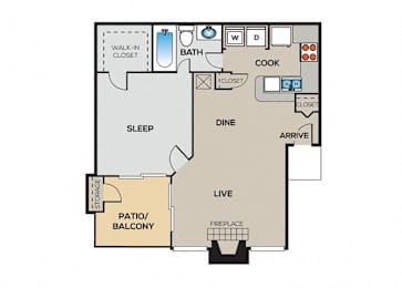 1 bed, 1 bath, 662 sqft, $812