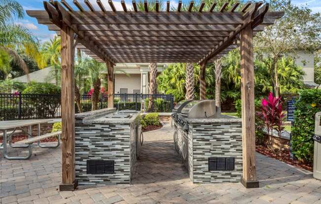 grandewood pointe apartments in orlando florida outdoor barbecue area with two grills