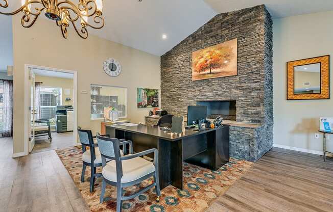 the preserve at ballantyne commons home office with fireplace