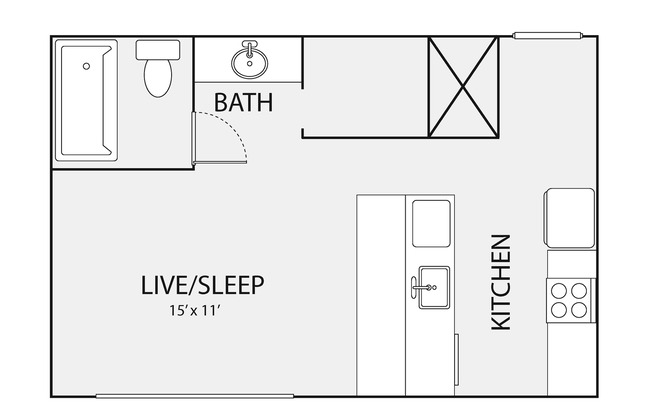 Studio, 1 bath, 400 sqft, $1,150