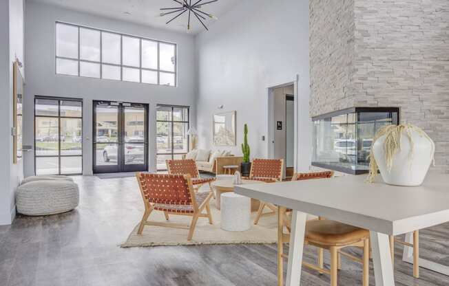 a living room filled with furniture and a large fireplace at Copper 87, West Jordan