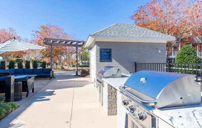 Indigo Apartments Clubhouse Patio with BBQ's