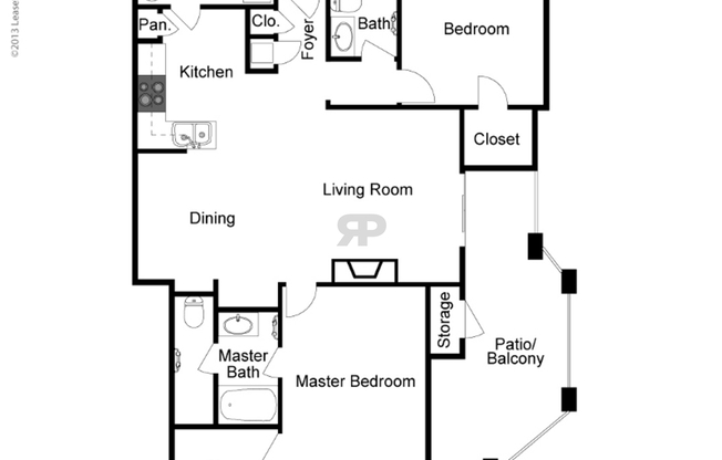 2 beds, 2 baths, 1,301 sqft, $1,757