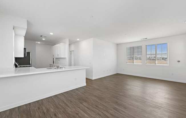 Kitchen & Living Area View at LEVANTE APARTMENT HOMES, California