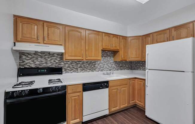 Kitchen with wooden closet at Columbia Pointe, Columbia, MD, Maryland 