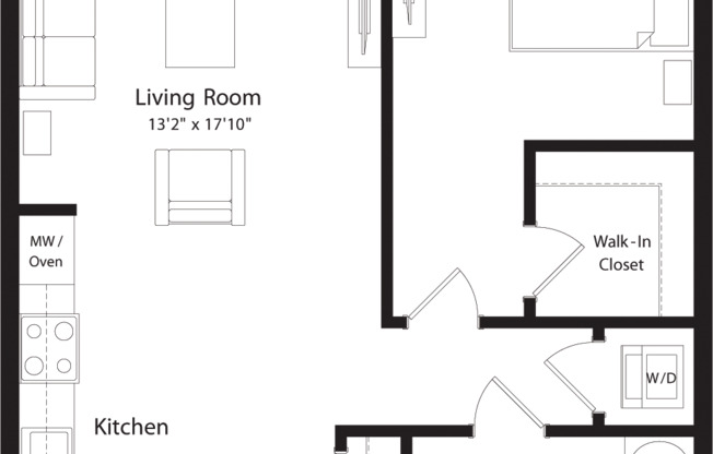 1 bed, 1 bath, 709 sqft, $2,300, Unit 209