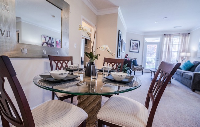 Open Dining Room with flexible use space at Falcon Creek one bedroom aparments
