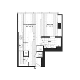 1 bed, 1 bath, 641 sqft, $2,569