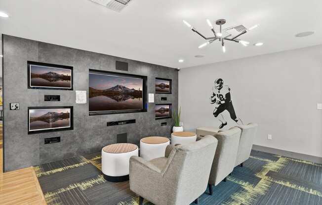 the preserve at gateway living room with couches and pictures on the wall