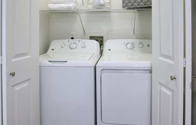 Full sized washer dryers in each apartment at Club Pacifica, California, 94510