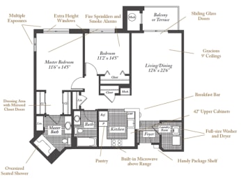 2 beds, 2 baths, 1,042 sqft, $3,612