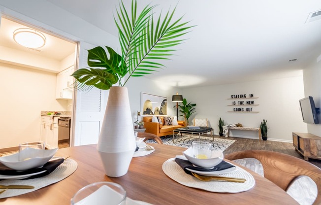 Dining Table With Dishes at Governor Square Apartments, Carmel