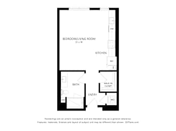 Studio, 1 bath, 576 sqft, $2,361