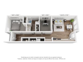 1 bed, 1 bath, 775 sqft, $1,655