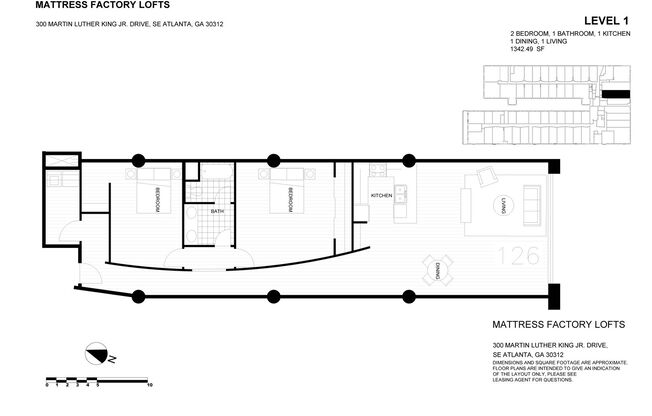 2 beds, 1 bath, 1,342 sqft, $2,499, Unit 126