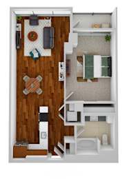 1 bed, 1 bath, 801 sqft, $2,550