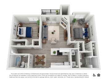 2 beds, 2 baths, 950 sqft, $2,339