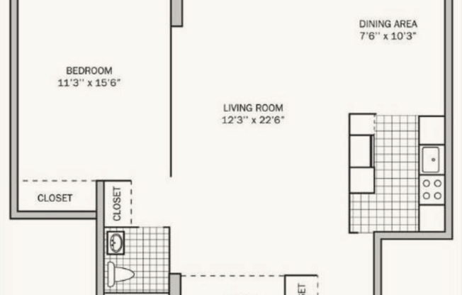 1 bed, 1 bath, 740 sqft, $1,276
