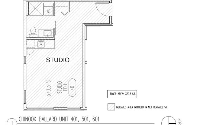 Studio, 1 bath, 254 sqft, $1,575, Unit 501