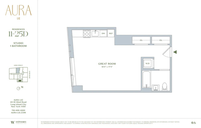 Studio, 1 bath, $4,100, Unit 23D