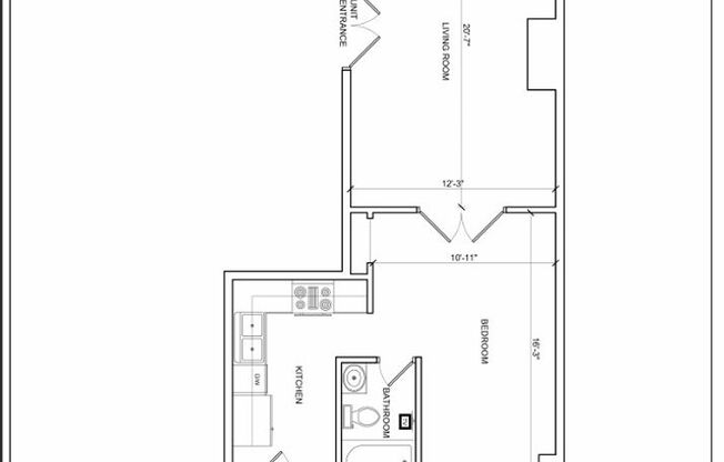 1 bed, 1 bath, 610 sqft, $1,295, Unit 17-1
