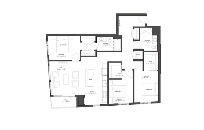 3 beds, 2 baths, 1,381 sqft, $2,779, Unit 503