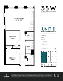 2 beds, 1.5 baths, 876 sqft, $2,050