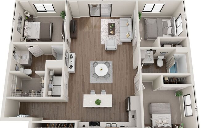 3 beds, 2 baths, 1,350 sqft, $1,870, Unit 337