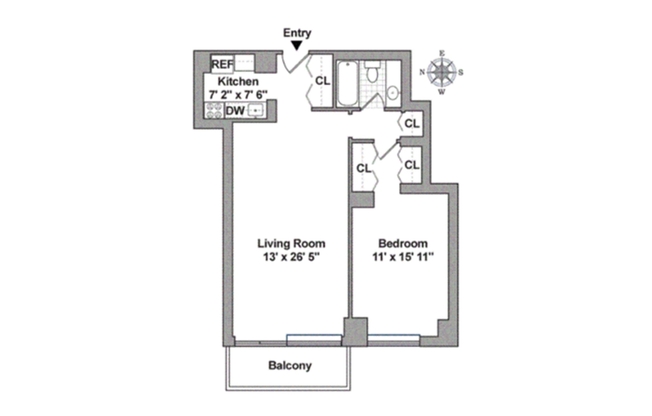1 bed, 1 bath, 787 sqft, $4,900, Unit 25F